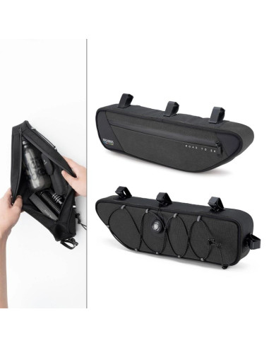 Torba pod ramę 2l rockbros tl003 road to sky wodoodporna – czarna