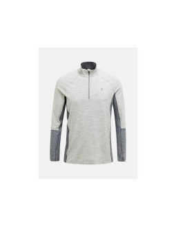 Bluza termoaktywna peak performance magic half zip wool-blend bl - med grey mel/grey mel rozmiar: l