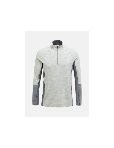 Bluza termoaktywna peak performance magic half zip wool-blend bl - med grey mel/grey mel rozmiar: l