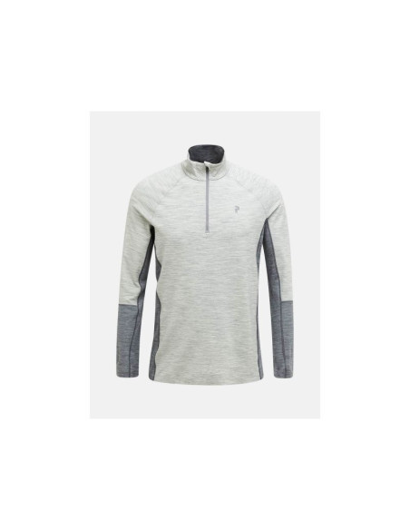 Bluza termoaktywna peak performance magic half zip wool-blend bl - med grey mel/grey mel rozmiar: l