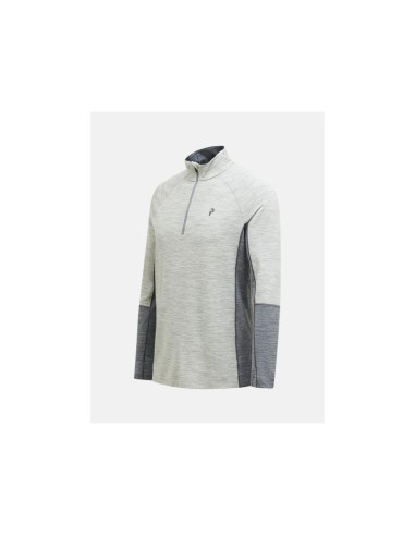 Bluza termoaktywna peak performance magic half zip wool-blend bl - med grey mel/grey mel rozmiar: l