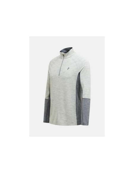 Bluza termoaktywna peak performance magic half zip wool-blend bl - med grey mel/grey mel rozmiar: l