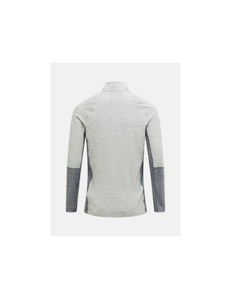 Bluza termoaktywna peak performance magic half zip wool-blend bl - med grey mel/grey mel rozmiar: l