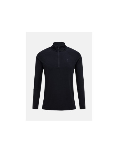 Koszulka termiczna peak performance magic half zip wool-blend baselayer men czarny