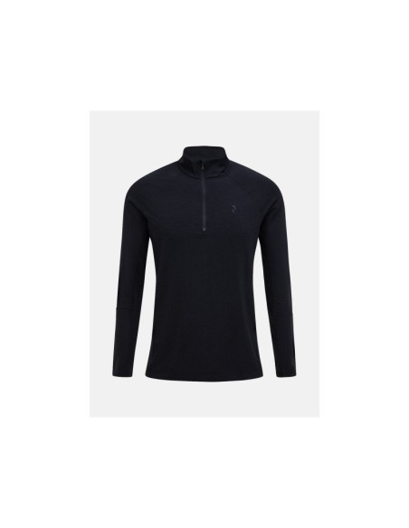 Koszulka termiczna peak performance magic half zip wool-blend baselayer men czarny