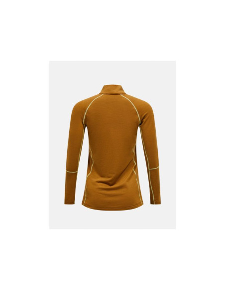 Koszulka termiczna peak performance magic half zip wool-blend baselayer women brązowy