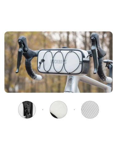 Torba na kierownicę 1,9l rockbros tl001 road to sky wodoodporna – biała