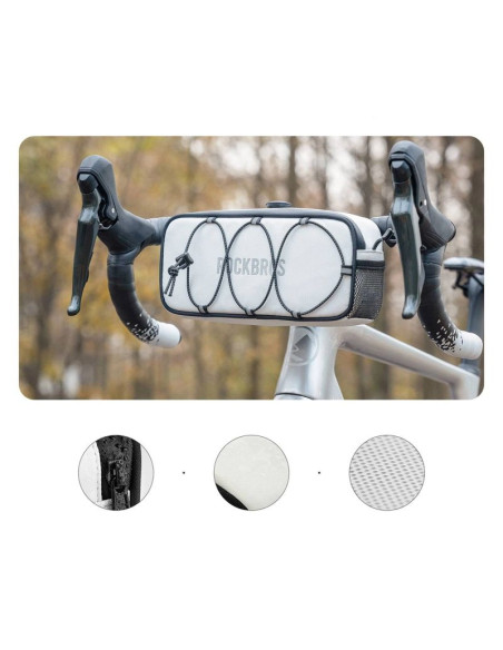 Torba na kierownicę 1,9l rockbros tl001 road to sky wodoodporna – biała