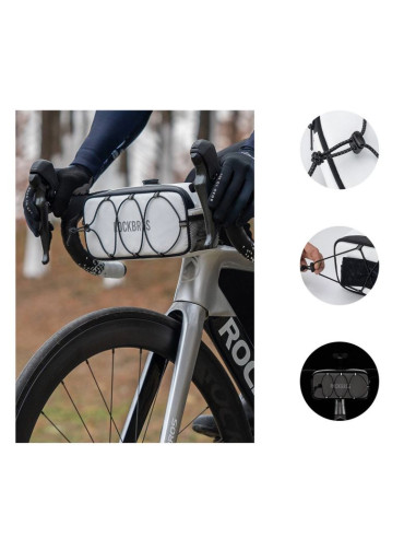 Torba na kierownicę 1,9l rockbros tl001 road to sky wodoodporna – biała