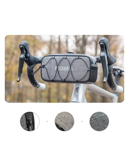 Torba na kierownicę 1,9l rockbros tl001 road to sky wodoodporna – szara