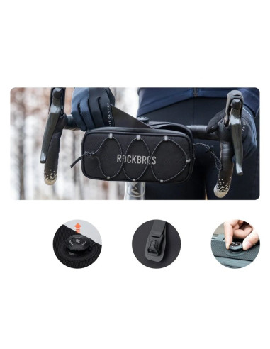 Torba na kierownicę 1,9l rockbros tl001 road to sky wodoodporna – czarna