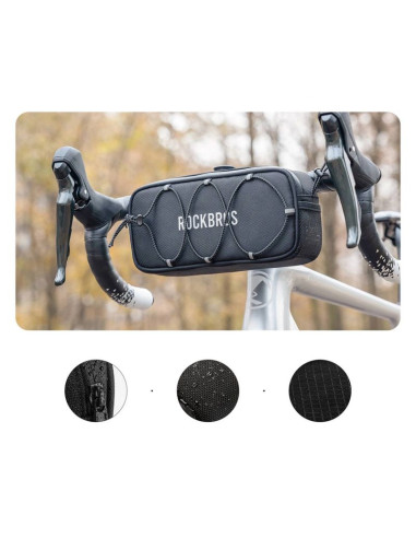 Torba na kierownicę 1,9l rockbros tl001 road to sky wodoodporna – czarna