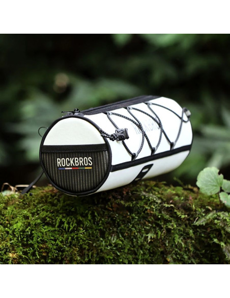 Torba na kierownicę 1,5l rockbros tl002 road to sky wodoodporna – biała