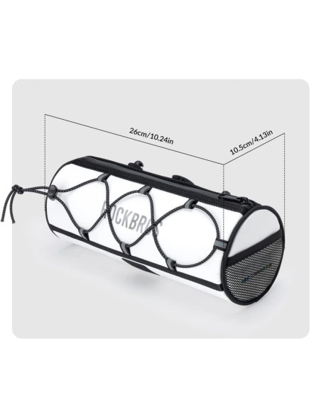 Torba na kierownicę 1,5l rockbros tl002 road to sky wodoodporna – biała
