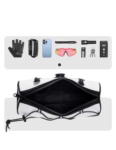 Torba na kierownicę 1,5l rockbros tl002 road to sky wodoodporna – biała