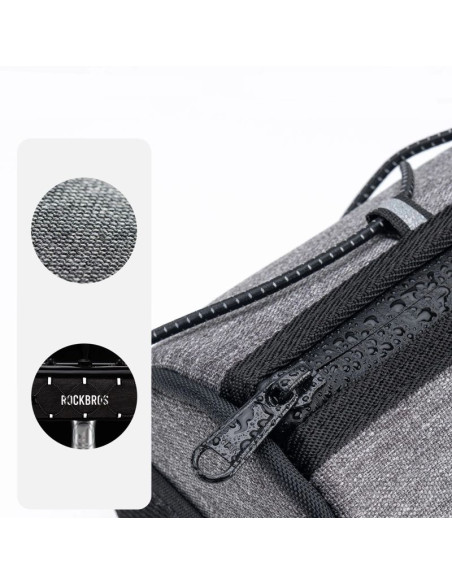 Torba na kierownicę 1,5l rockbros tl002 road to sky wodoodporna – szara