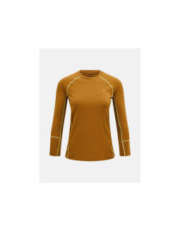 Koszulka termiczna peak performance magic crew wool-blend baselayer women brązowy