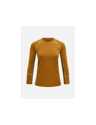 Koszulka termiczna peak performance magic crew wool-blend baselayer women brązowy