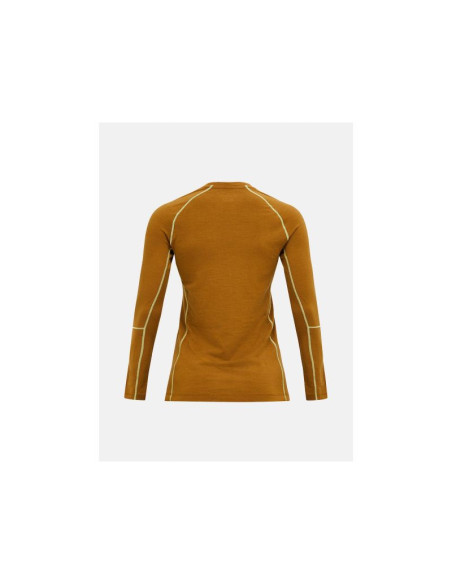 Koszulka termiczna peak performance magic crew wool-blend baselayer women brązowy