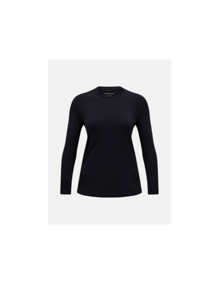 Koszulka termiczna peak performance magic crew wool-blend baselayer women czarny
