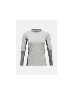 Koszulka termiczna peak performance magic crew wool-blend baselayer women szary