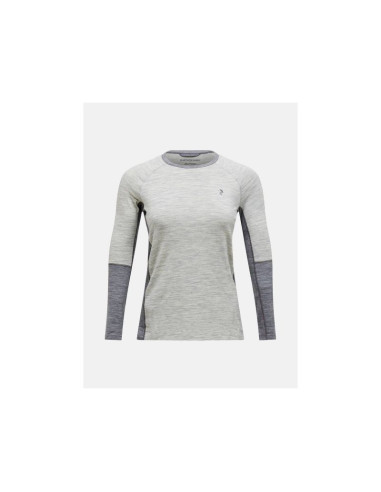 Koszulka termiczna peak performance magic crew wool-blend baselayer women szary
