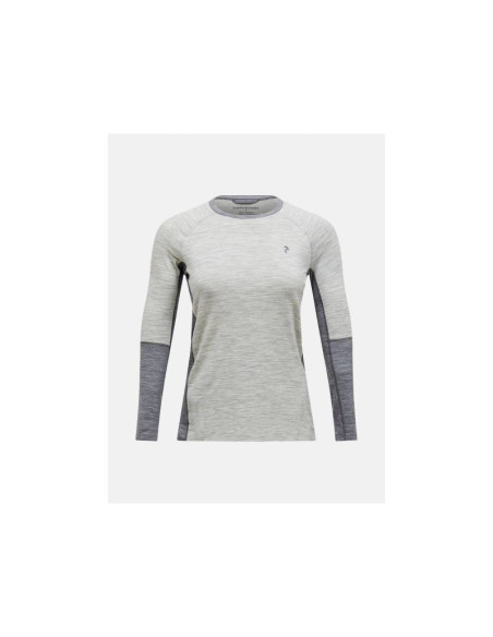 Koszulka termiczna peak performance magic crew wool-blend baselayer women szary