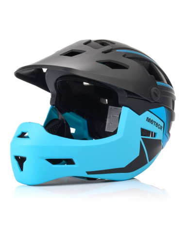 Kask rowerowy full-face meteor hydra m 55-58 cm czarny/niebieski