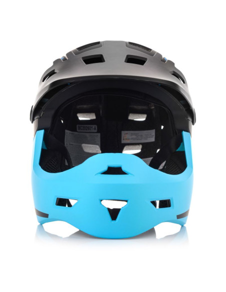 Kask rowerowy full-face meteor hydra m 55-58 cm czarny/niebieski