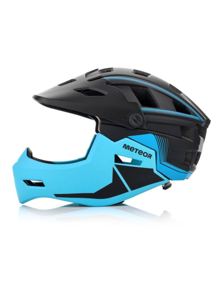 Kask rowerowy full-face meteor hydra m 55-58 cm czarny/niebieski