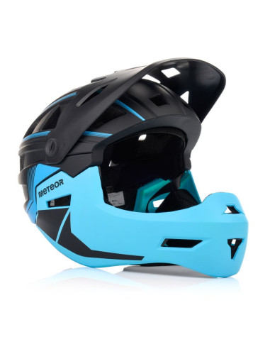 Kask rowerowy full-face meteor hydra m 55-58 cm czarny/niebieski
