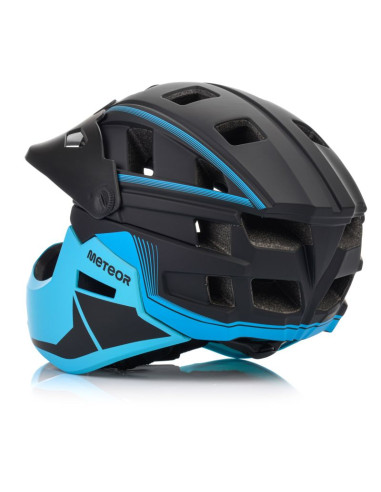 Kask rowerowy full-face meteor hydra m 55-58 cm czarny/niebieski