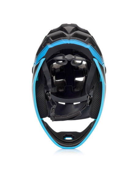 Kask rowerowy full-face meteor hydra m 55-58 cm czarny/niebieski