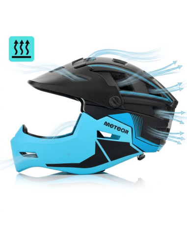 Kask rowerowy full-face meteor hydra m 55-58 cm czarny/niebieski
