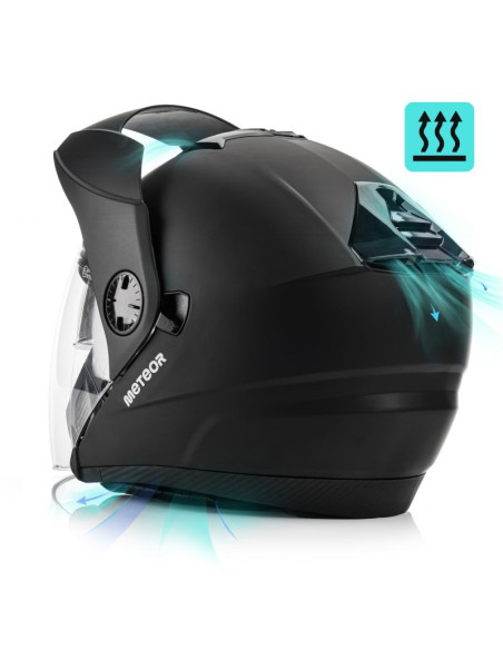 Kask motocyklowy meteor hekato m 57-58 cm czarny