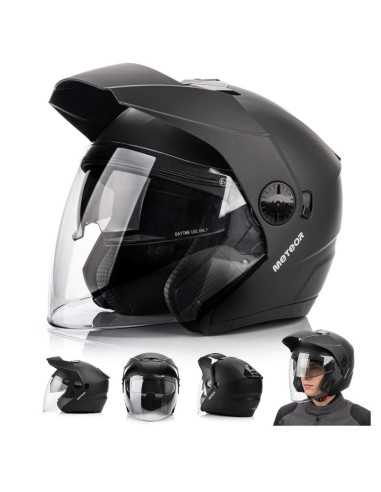 Kask motocyklowy meteor hekato m 57-58 cm czarny