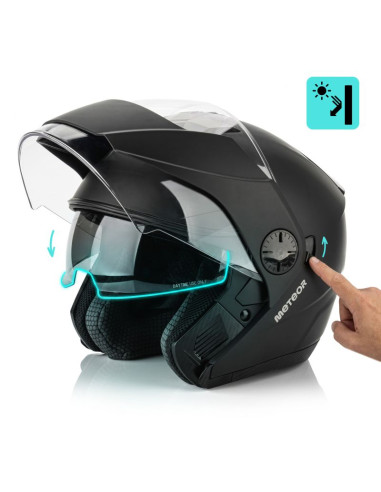 Kask motocyklowy meteor hekato l 59-60 cm czarny