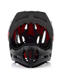Kask rowerowy full-face meteor lupus s 48-52 cm czarny/czerwony 2