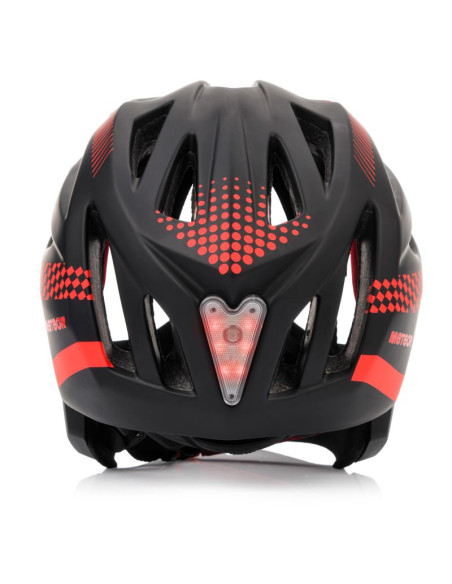 Kask rowerowy full-face meteor lupus s 48-52 cm czarny/czerwony