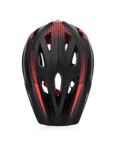 Kask rowerowy full-face meteor lupus s 48-52 cm czarny/czerwony