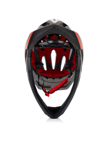 Kask rowerowy full-face meteor lupus s 48-52 cm czarny/czerwony
