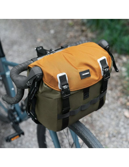 Torba rowerowa rockbros w019 na kierownicę 13,5-24l - zielono-pomarańczowa