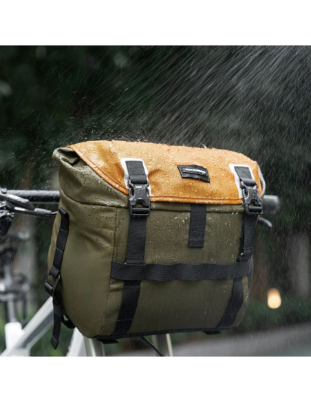 Torba rowerowa rockbros w019 na kierownicę 13,5-24l - zielono-pomarańczowa