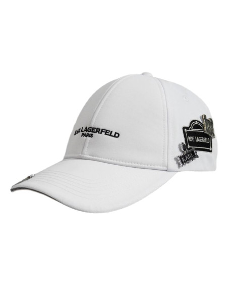 Czapka z daszkiem karl lagerfeld paris strapback biała - l5wh7947-wht