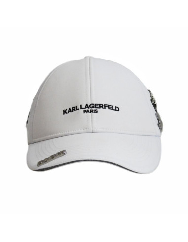 Czapka z daszkiem karl lagerfeld paris strapback biała - l5wh7947-wht