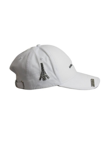 Czapka z daszkiem karl lagerfeld paris strapback biała - l5wh7947-wht