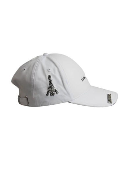 Czapka z daszkiem karl lagerfeld paris strapback biała - l5wh7947-wht