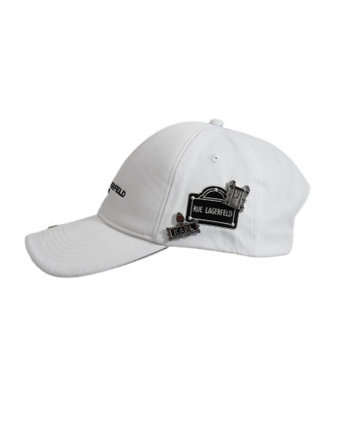 Czapka z daszkiem karl lagerfeld paris strapback biała - l5wh7947-wht