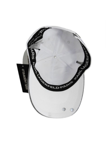 Czapka z daszkiem karl lagerfeld paris strapback biała - l5wh7947-wht