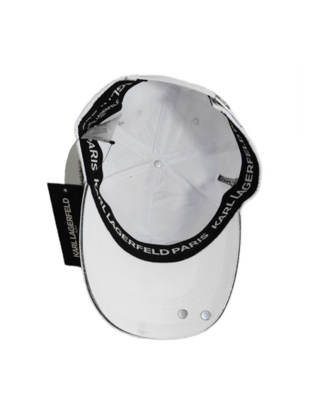 Czapka z daszkiem karl lagerfeld paris strapback biała - l5wh7947-wht